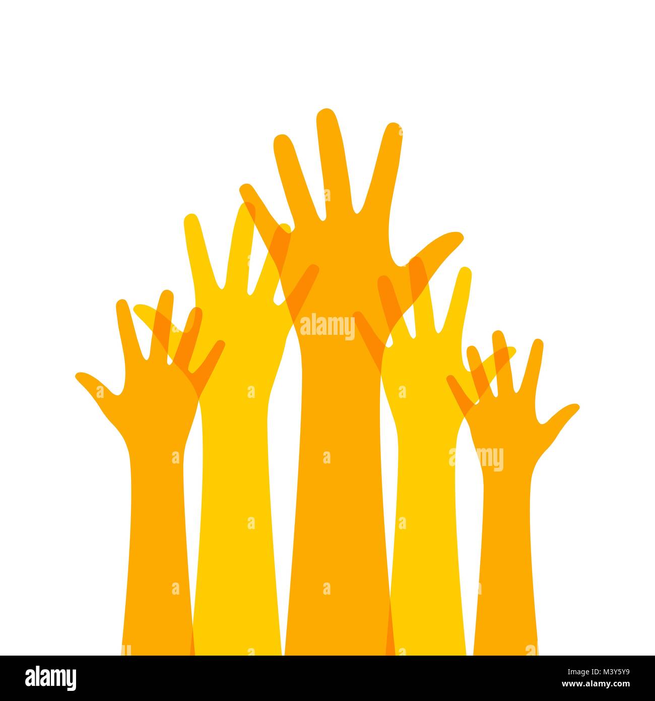 Volunteer hands up Stock Vector Images Alamy