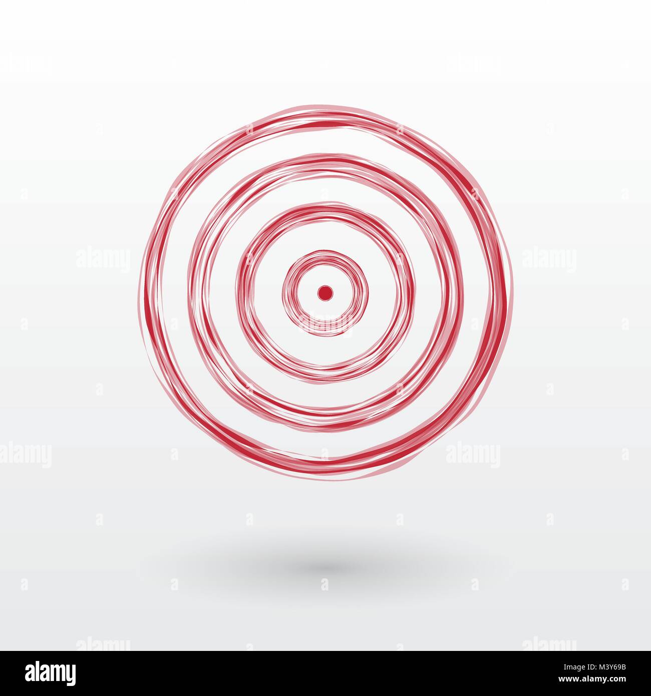 The red target composed of thin lines Stock Vector