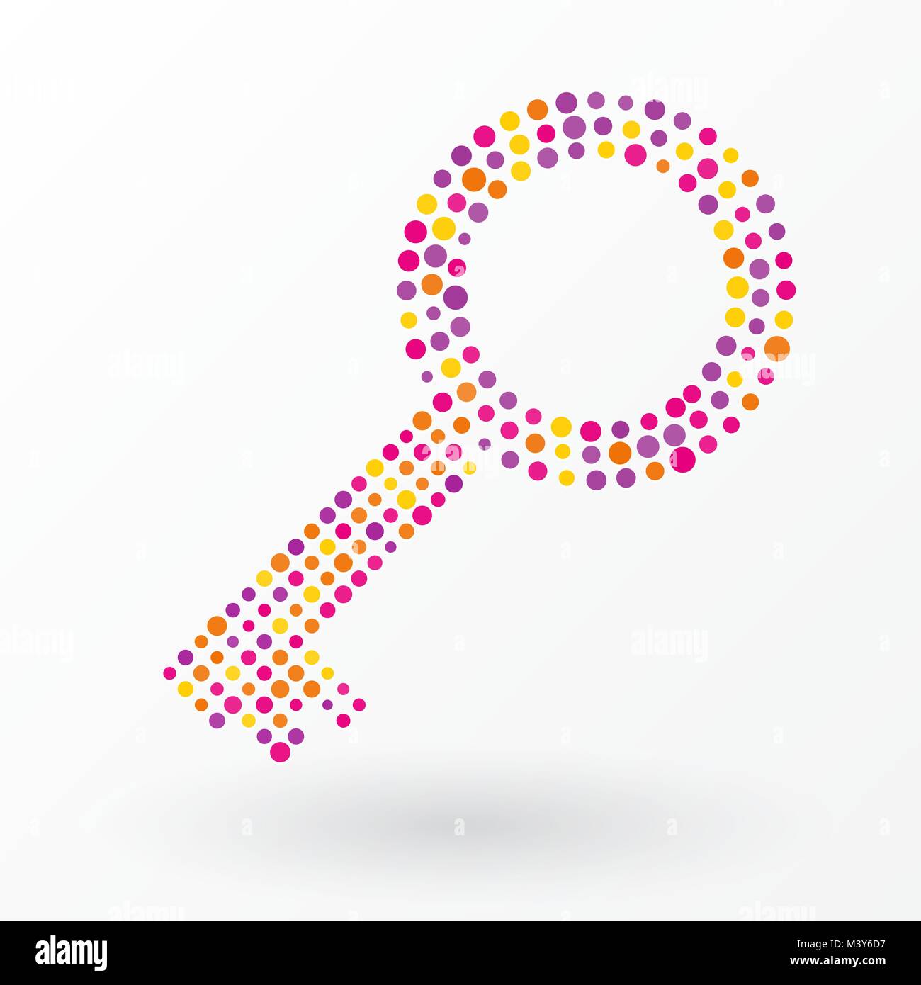 Key composed of colored dots Stock Vector