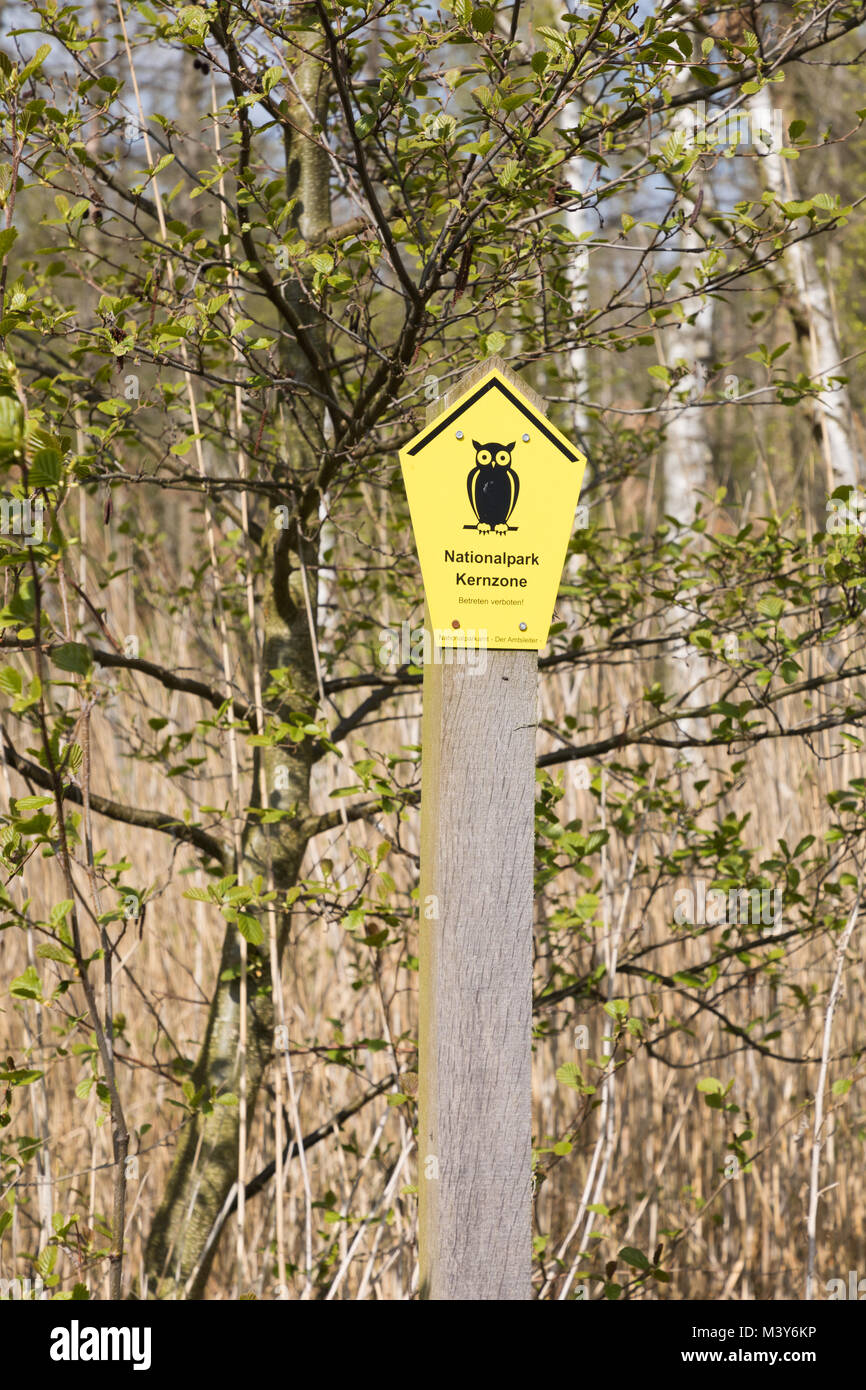Sign-post of Western Pomerania Lagoon Area National Park Stock Photo