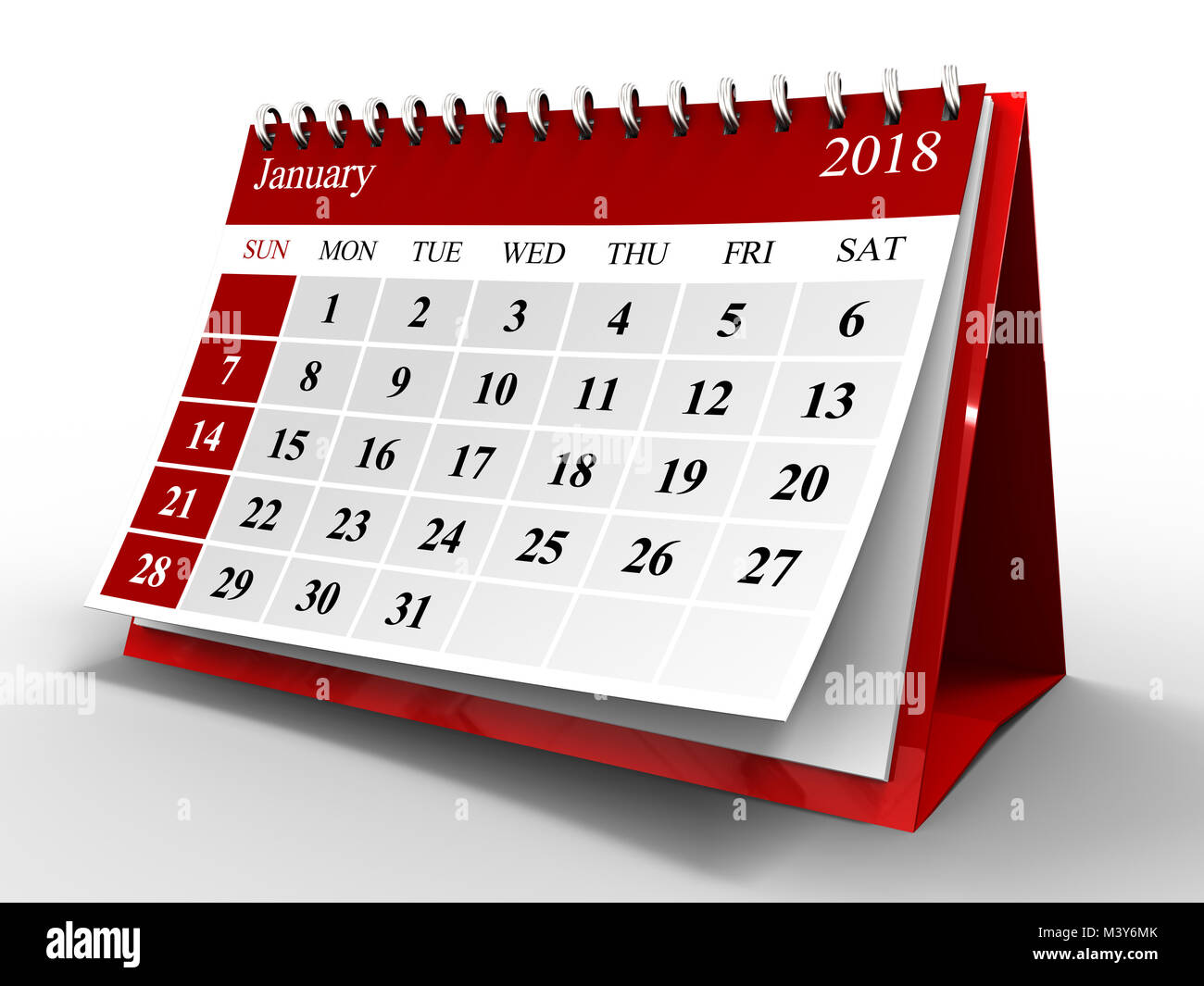 3d-illustration-of-flip-page-calendar-over-white-back-january-2018-stock-photo-alamy