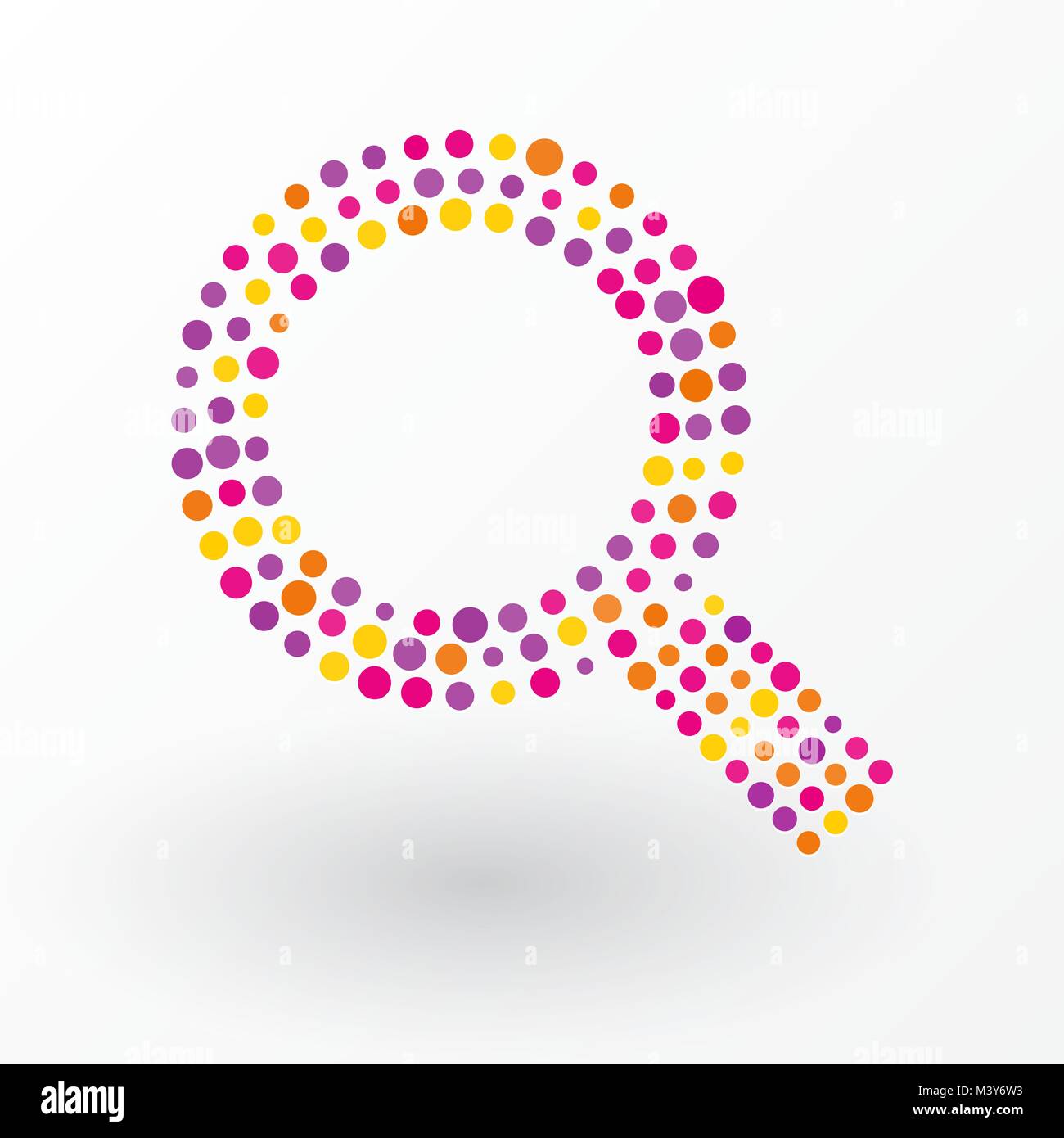 Magnifying glass composed of colored dots Stock Vector Image & Art - Alamy