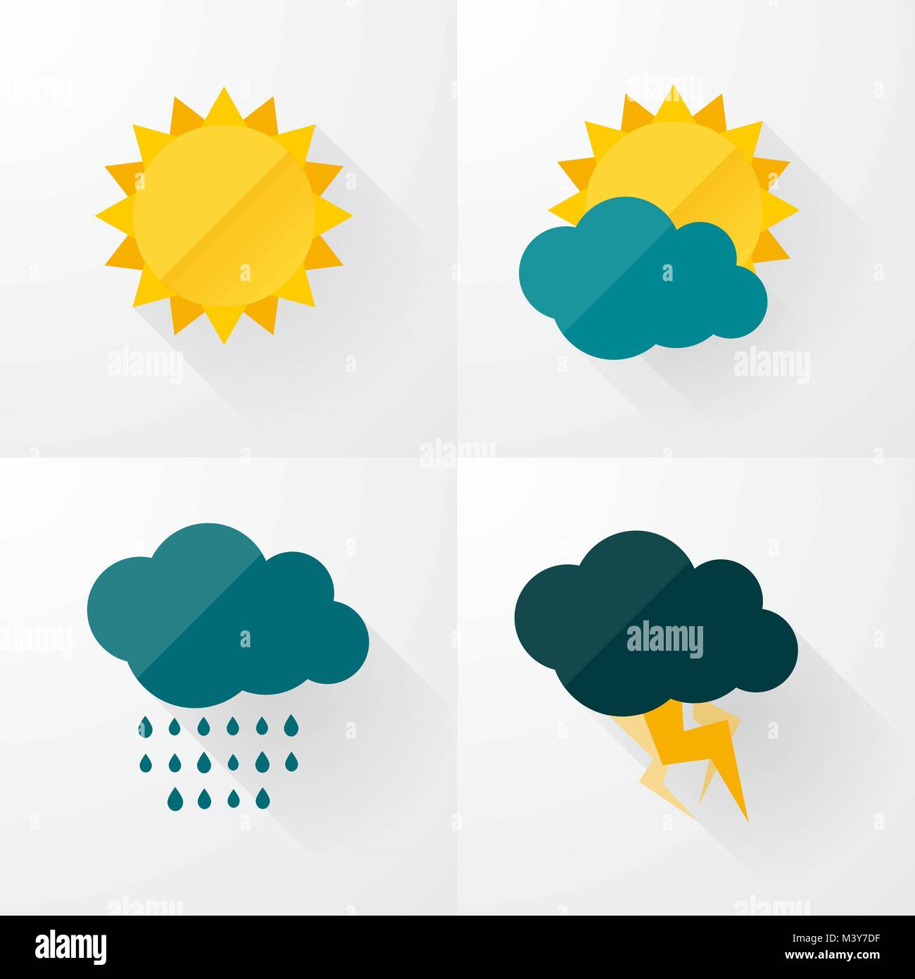 Weather icons with long shadows Stock Vector Image & Art - Alamy