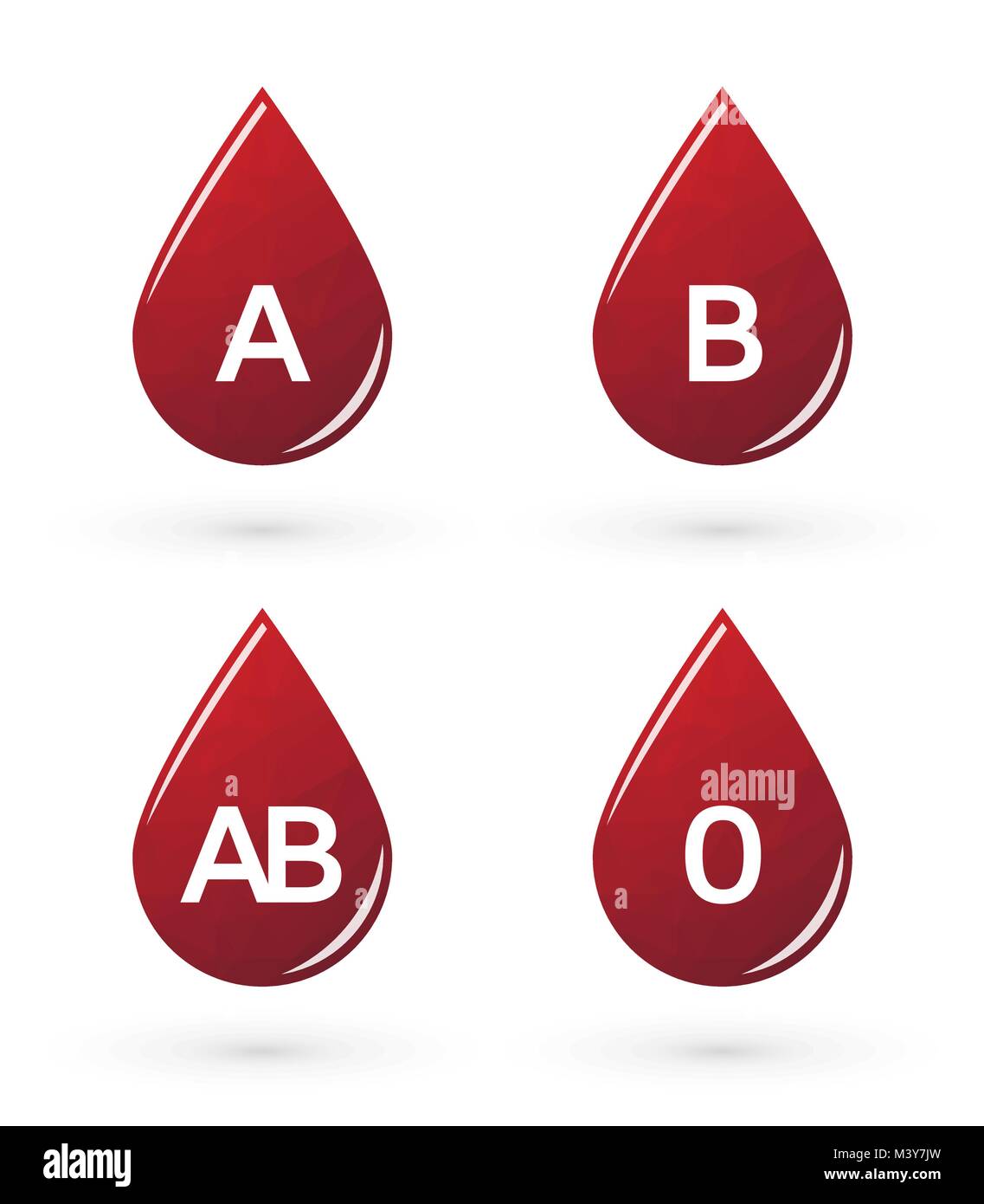 Drops of blood with triangles labeled blood type Stock Vector Image & Art Alamy
