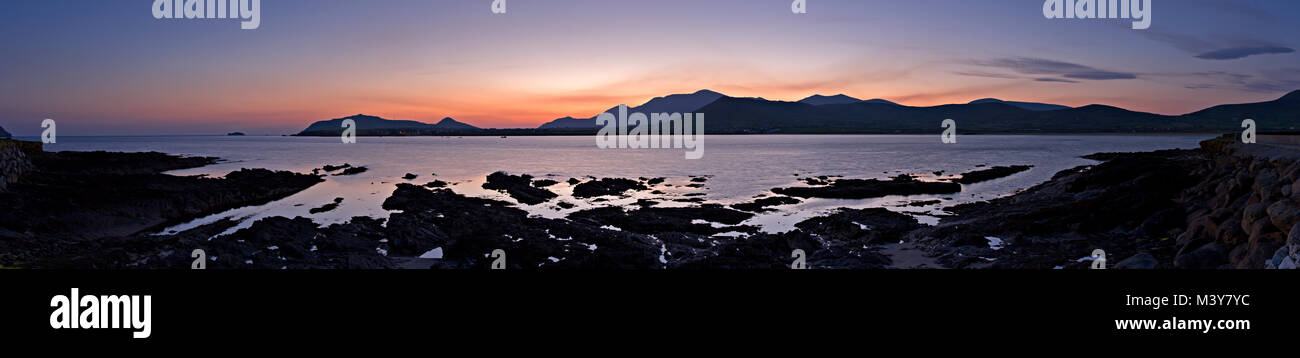 Panorama of the coast at dawn on the Dingle Peninsula, Ireland Stock Photo