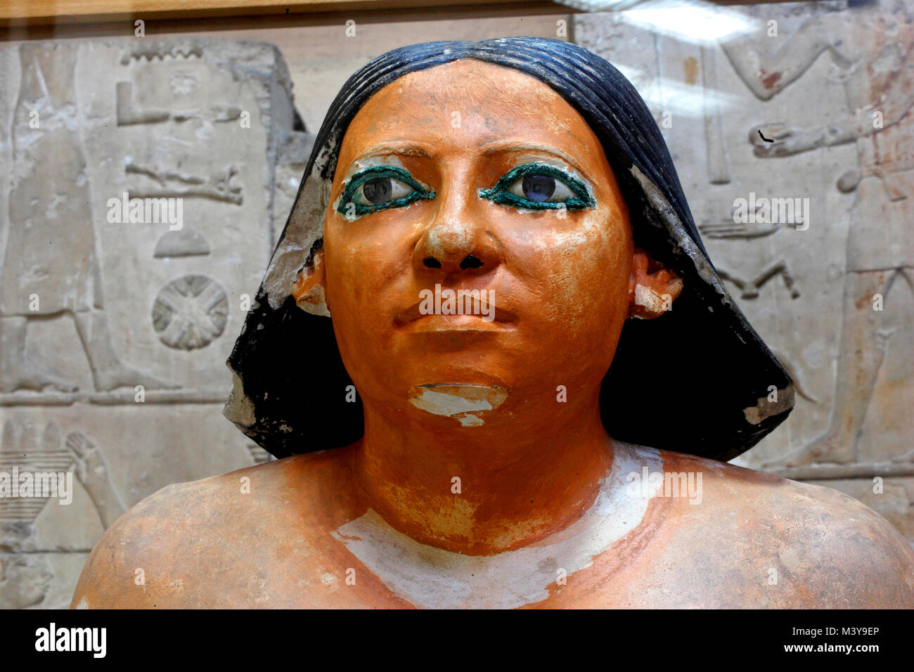 Egypt, Cairo, the Egyptian Museum of Cairo, detail of the Scribe statue