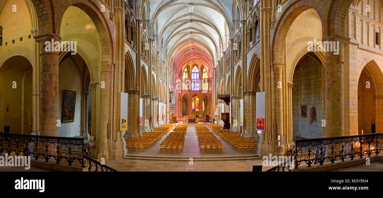 Nevers Church France, Nievre, Nevers, Saint Cyr Sainte Julitte Cathedral Stock Photo ...