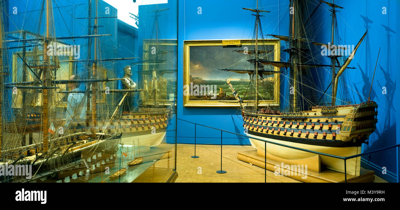 France, Paris, Musee de la Marine (Maritime Museum) in Palais de Chaillot, models room Stock Photo