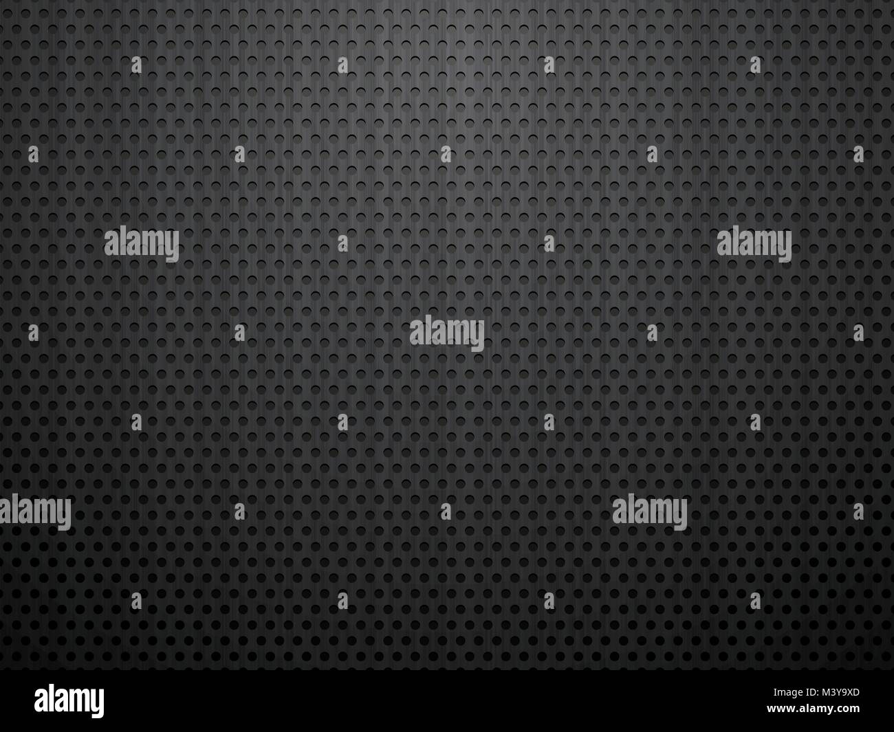 black brushed perforated steel background Stock Vector
