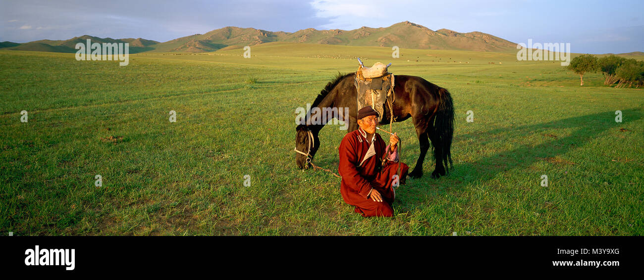 Mongolia, Arkhangai Province, nomad horseman Stock Photo - Alamy