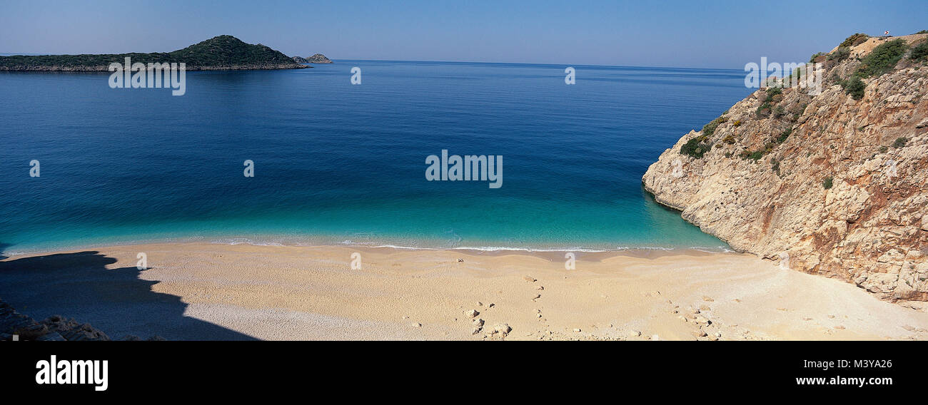 Turkey, Mediterranean Region, Turquoise Coast, Lycia, Kalkan, Kaputas Beach Stock Photo