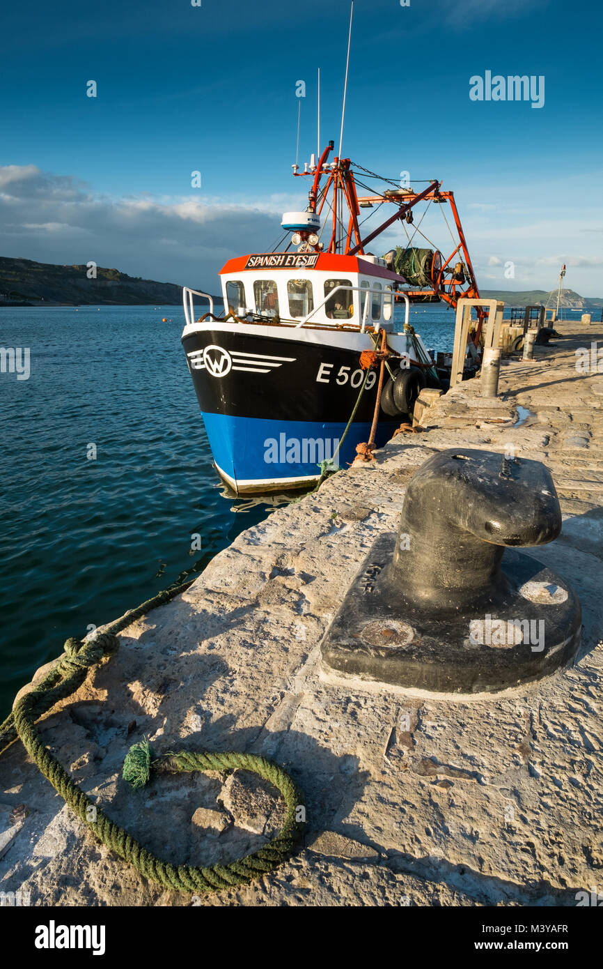 Harbour Lyme Regis Uk Fishing Boat High Resolution Stock Photography ...