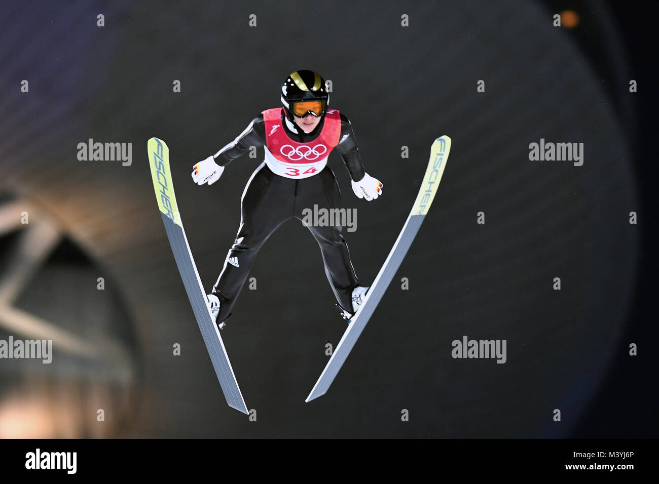 Katharina ALTHAUS (GER), Aktion, Sprung. Ladies Normal Hill Individual Alpensia Ski Center am 12.02.2018. Olympische Winterspiele 2018, vom 09.02. - 25.02.2018 in PyeongChang/ Suedkorea. |usage worldwide Stock Photo