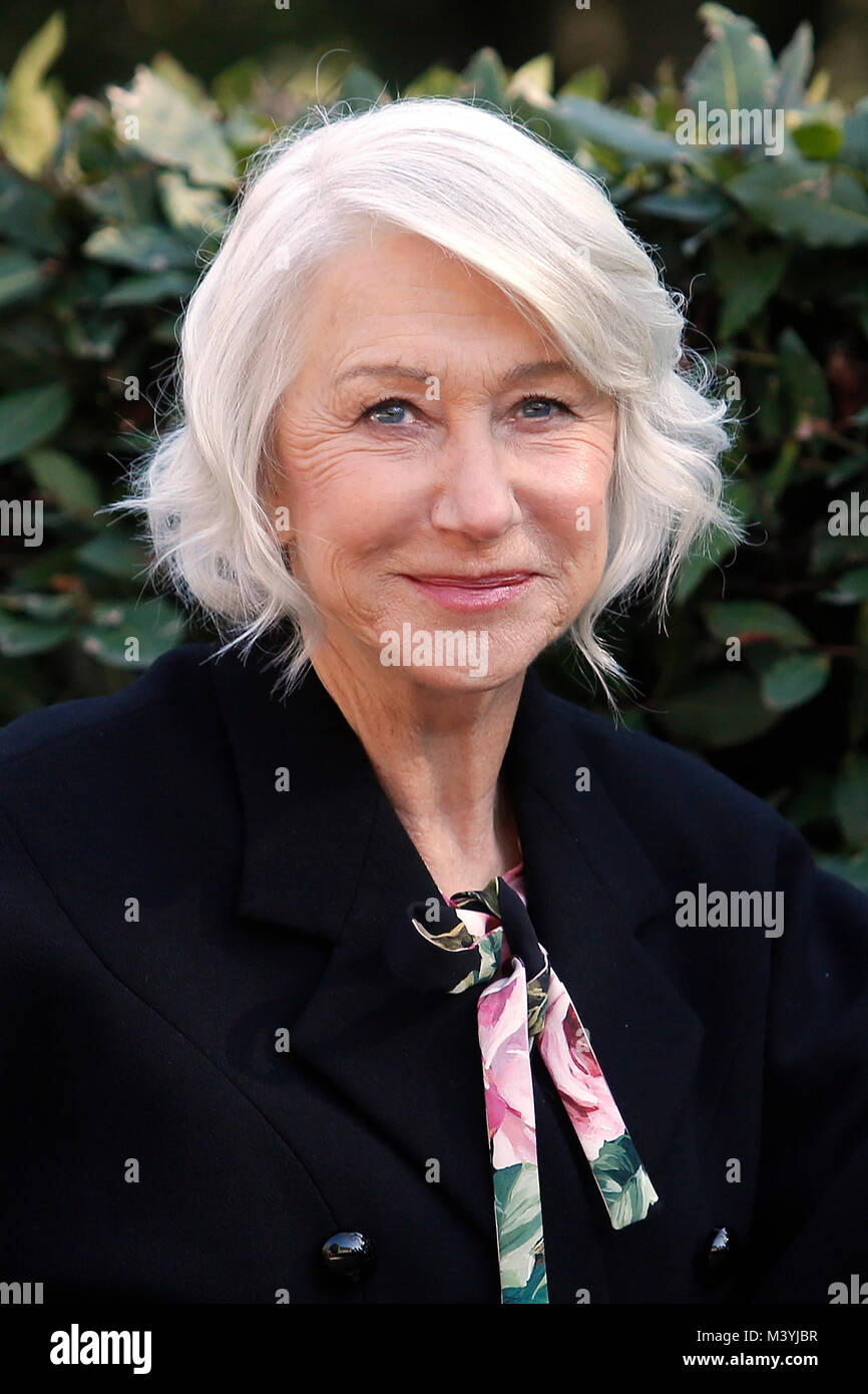 Rome, Italy. 13th February, 2018. Helen Mirren Roma 13/02/2018