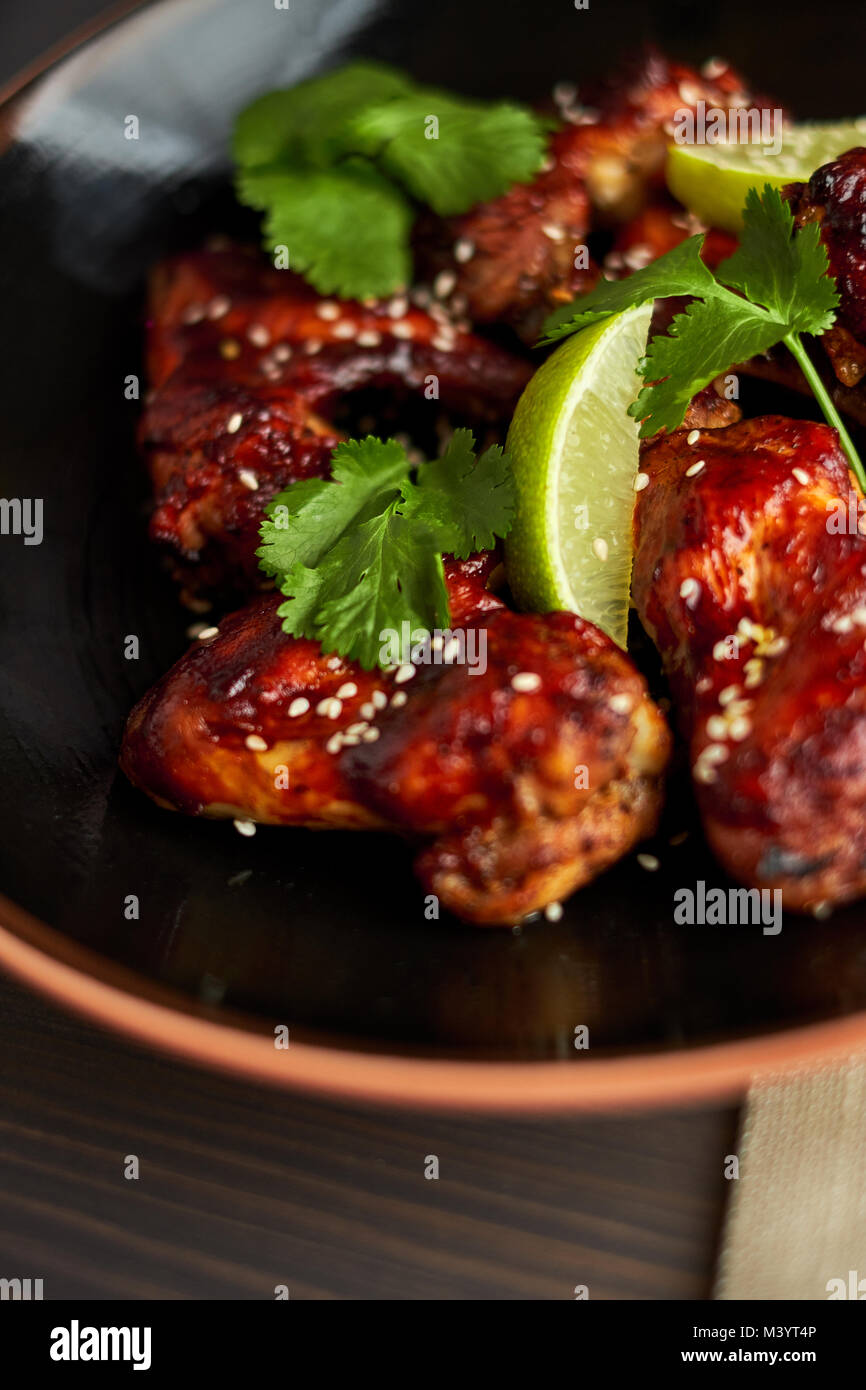 Spicy Homemade Buffalo Wings with Dip and Beer Stock Photo Alamy