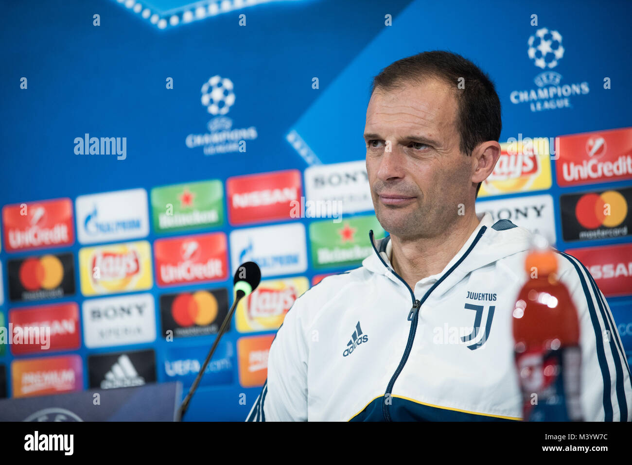 Turin, Italy. 12th Feb, 2018. Massimiliano Allegri during the Juventus FC press conference before the Champions League match, at Juventus Stadium, In Turin, Italy 12th february 2017 Credit: Alberto Gandolfo/Pacific Press/Alamy Live News Stock Photo