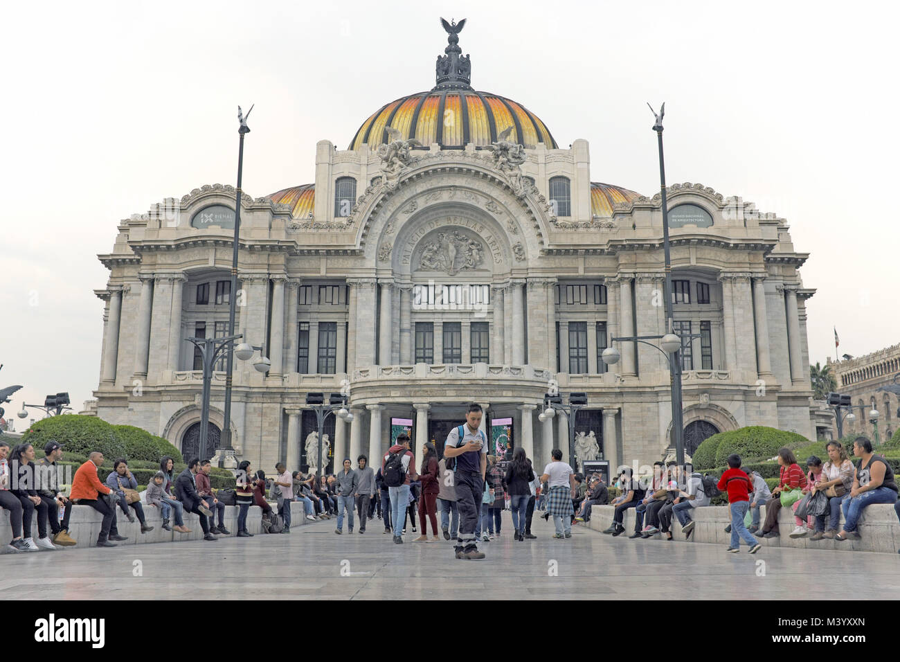 The Palacio de Bellas Artes is the cultural epicenter of the arts in Mexico City, Mexico. Stock Photo