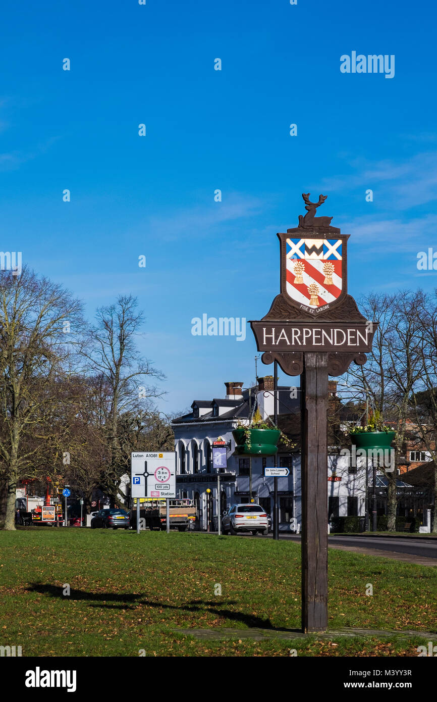 Harpenden is a small commuter town in Hertfordshire, England, U.K Stock