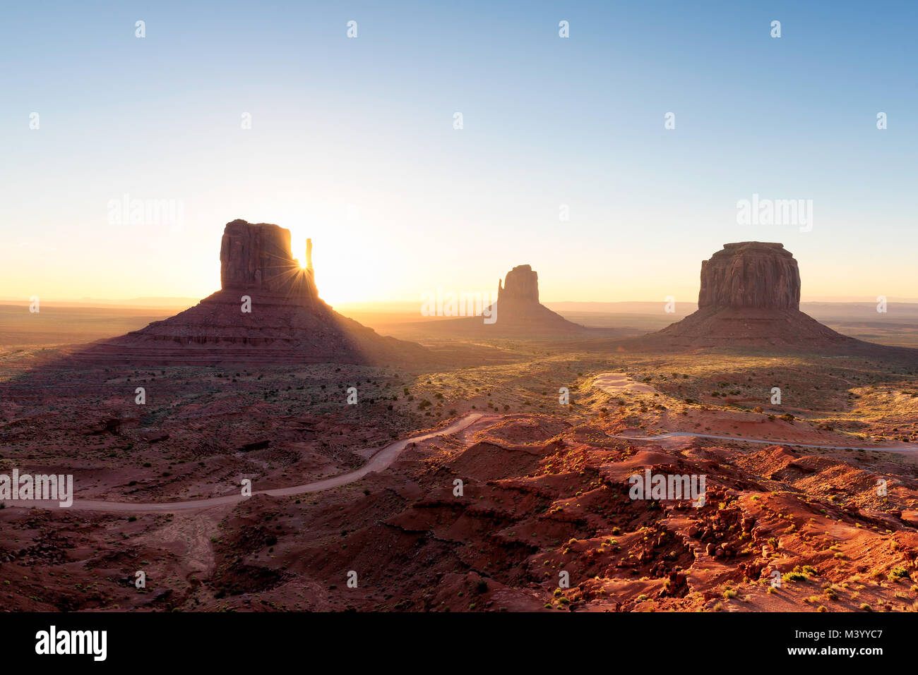 Sunrise at Monument Valley, Arizona, USA. Stock Photo