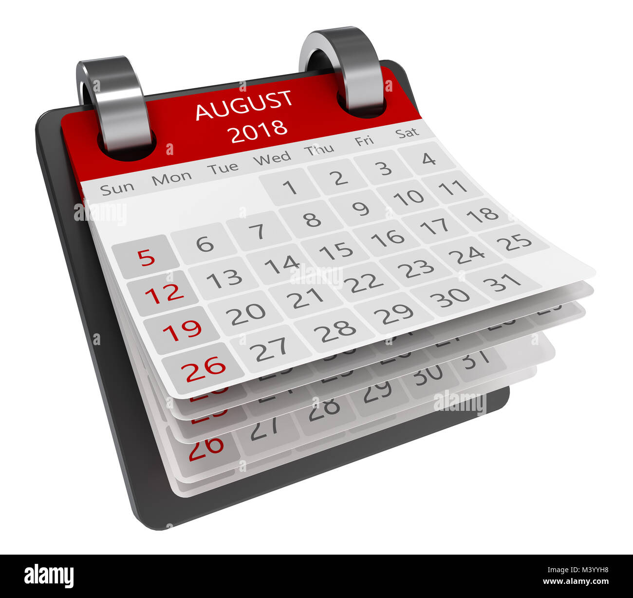 Calendar On White Background. 1 August. 3D Illustration. Stock Photo,  Picture and Royalty Free Image. Image 29626508.