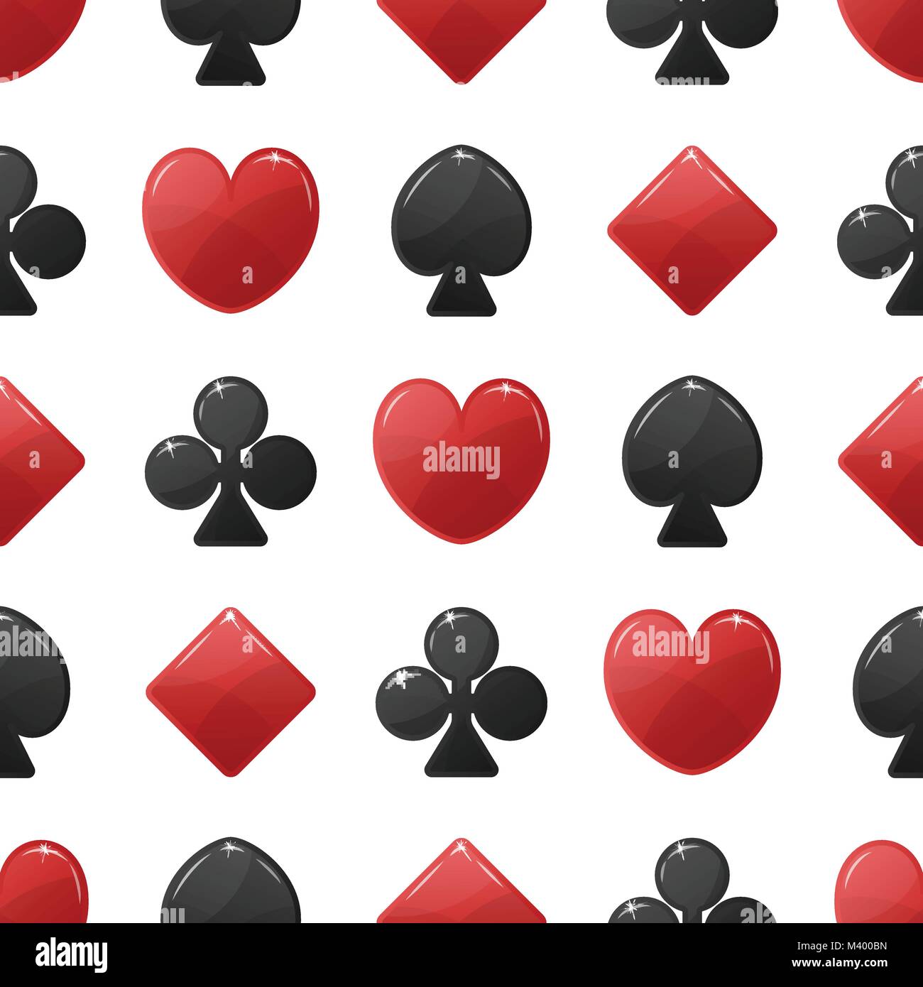 Seamless pattern background with card suits. Casino vector illustration ...