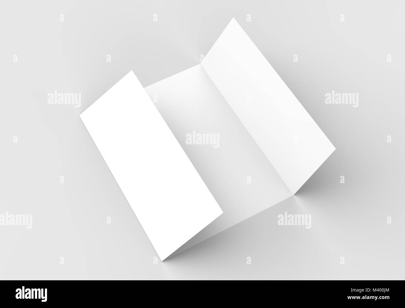 Double gate fold vertical brochure mock up isolated on soft gray ...