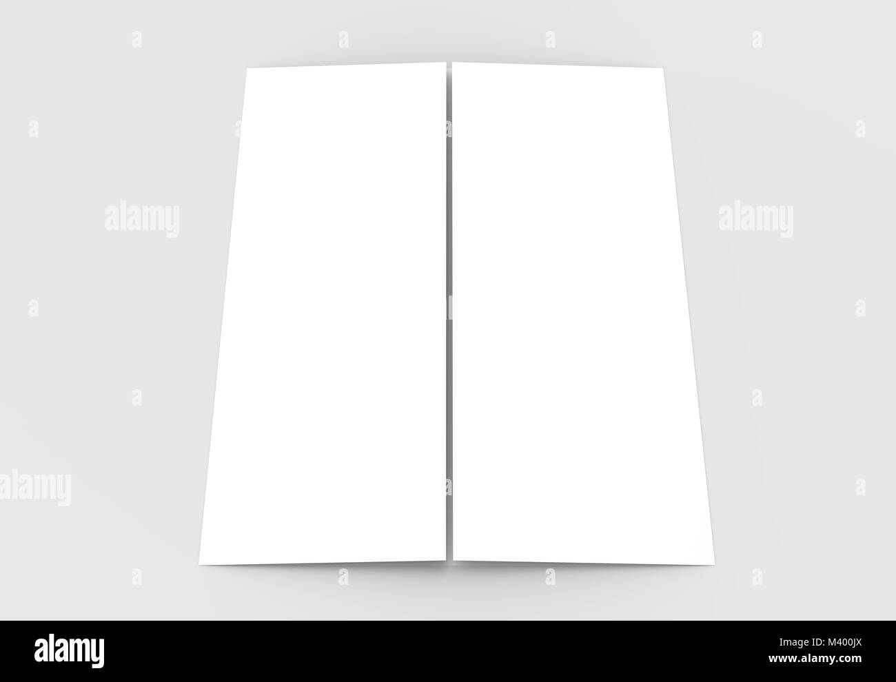 Double gate fold vertical brochure mock up isolated on soft gray ...
