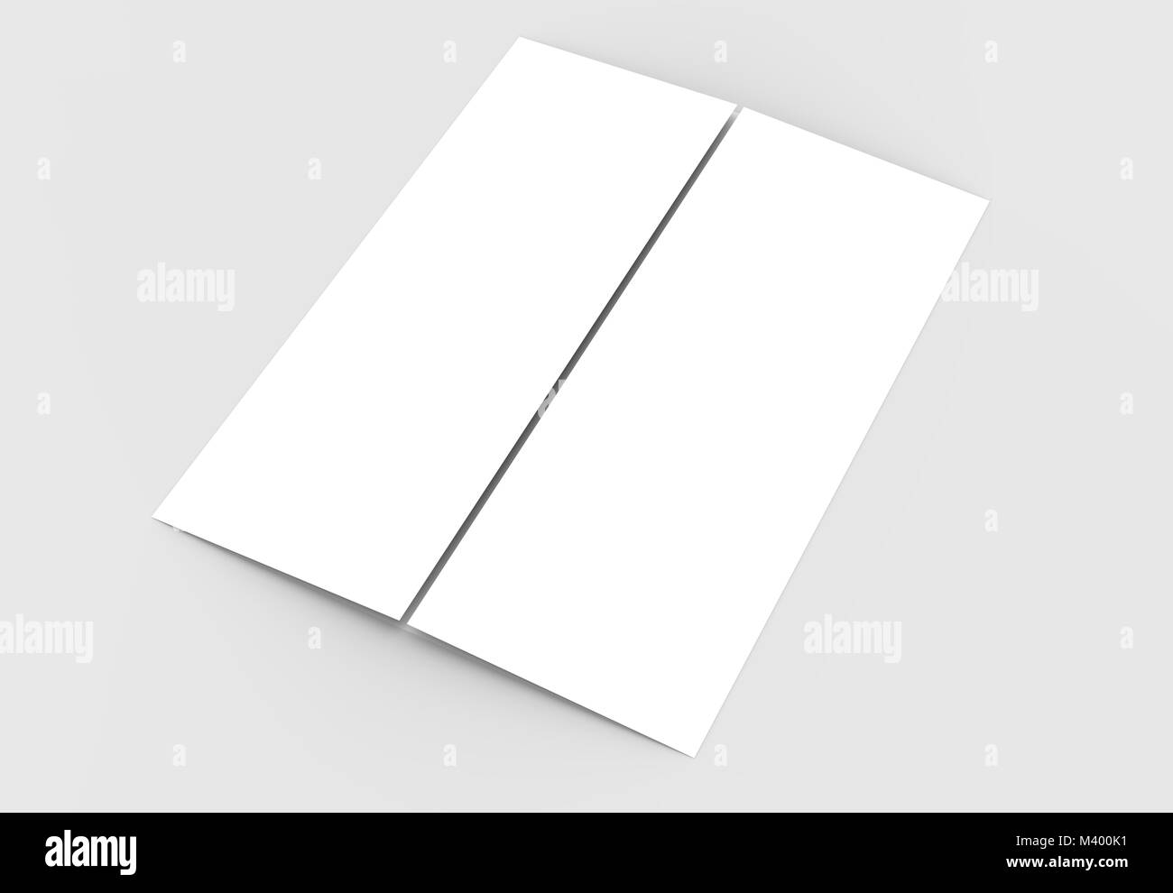 Double gate fold vertical brochure mock up isolated on soft gray ...