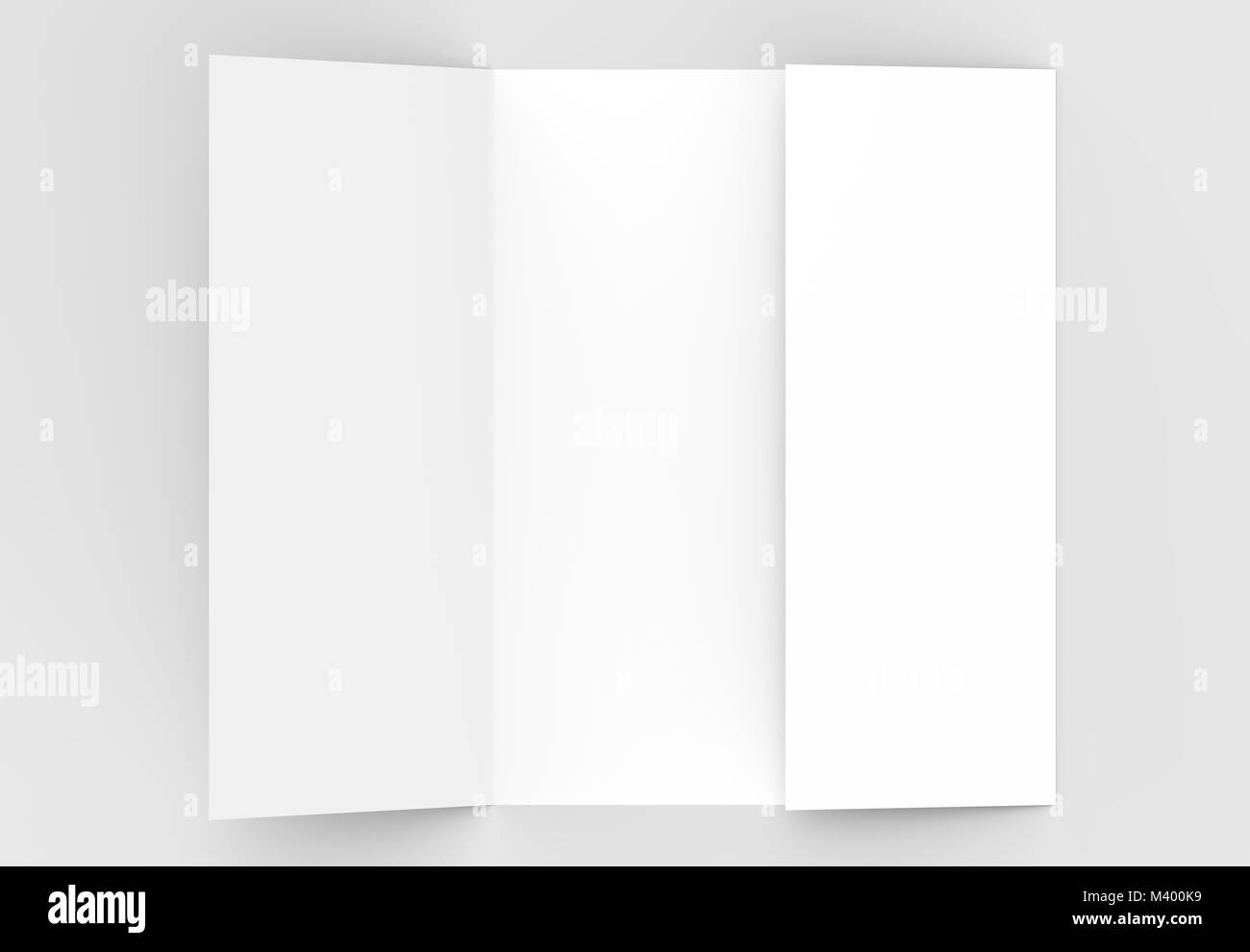 Double gate fold vertical brochure mock up isolated on soft gray ...