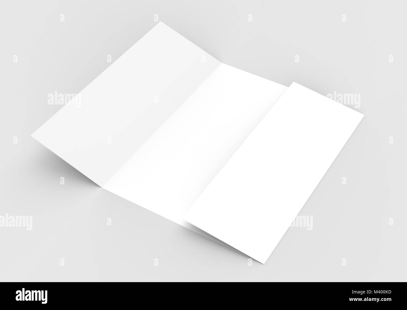 Double gate fold vertical brochure mock up isolated on soft gray ...