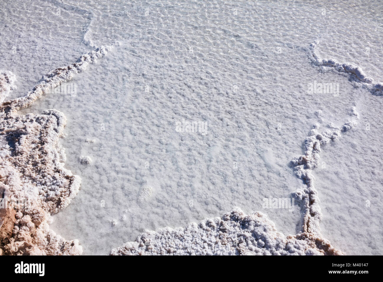 Salt flats water in Atacama, Chile. Overhead shot Stock Photo Alamy