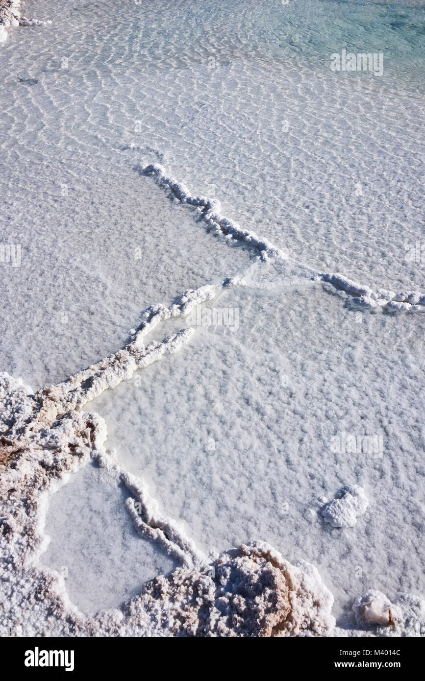 Salt flats water in Atacama, Chile. Overhead shot Stock Photo Alamy