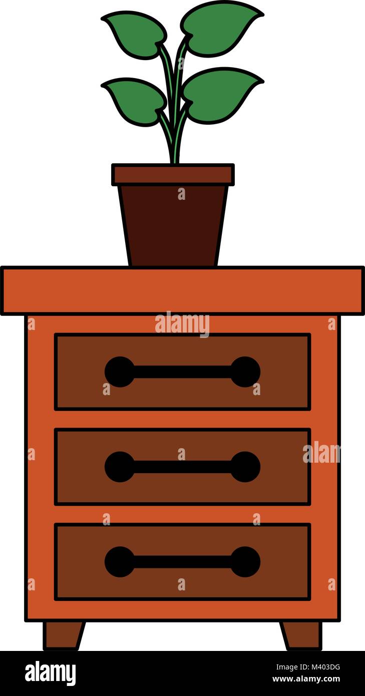 Plant pot on drawer Stock Vector Image & Art - Alamy