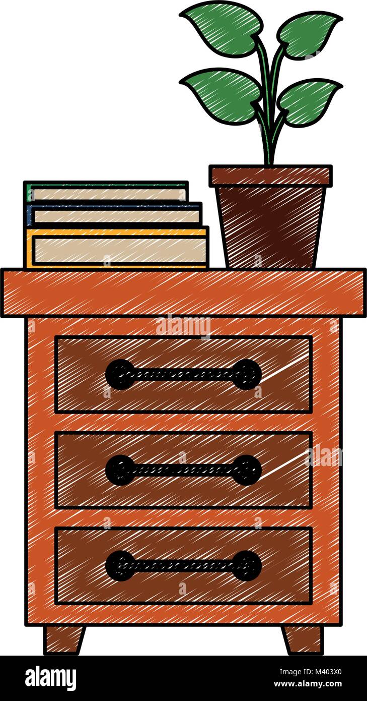 Plant pot on drawer Stock Vector Image & Art - Alamy