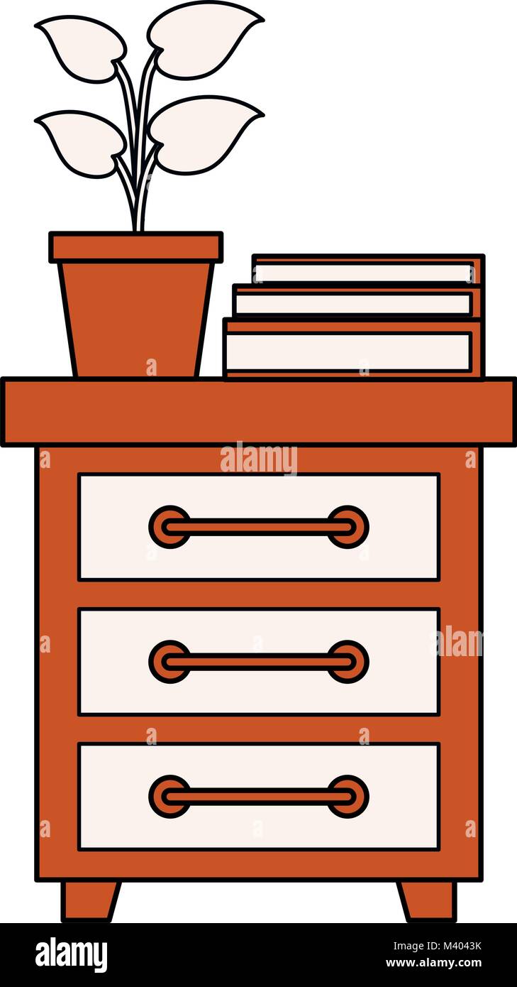 Plant pot on drawer Stock Vector Image & Art - Alamy