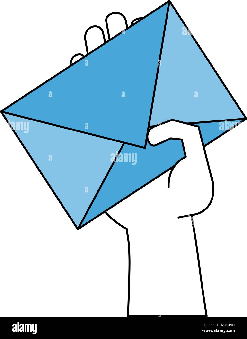 Hand with envelope mail Stock Vector Image & Art - Alamy