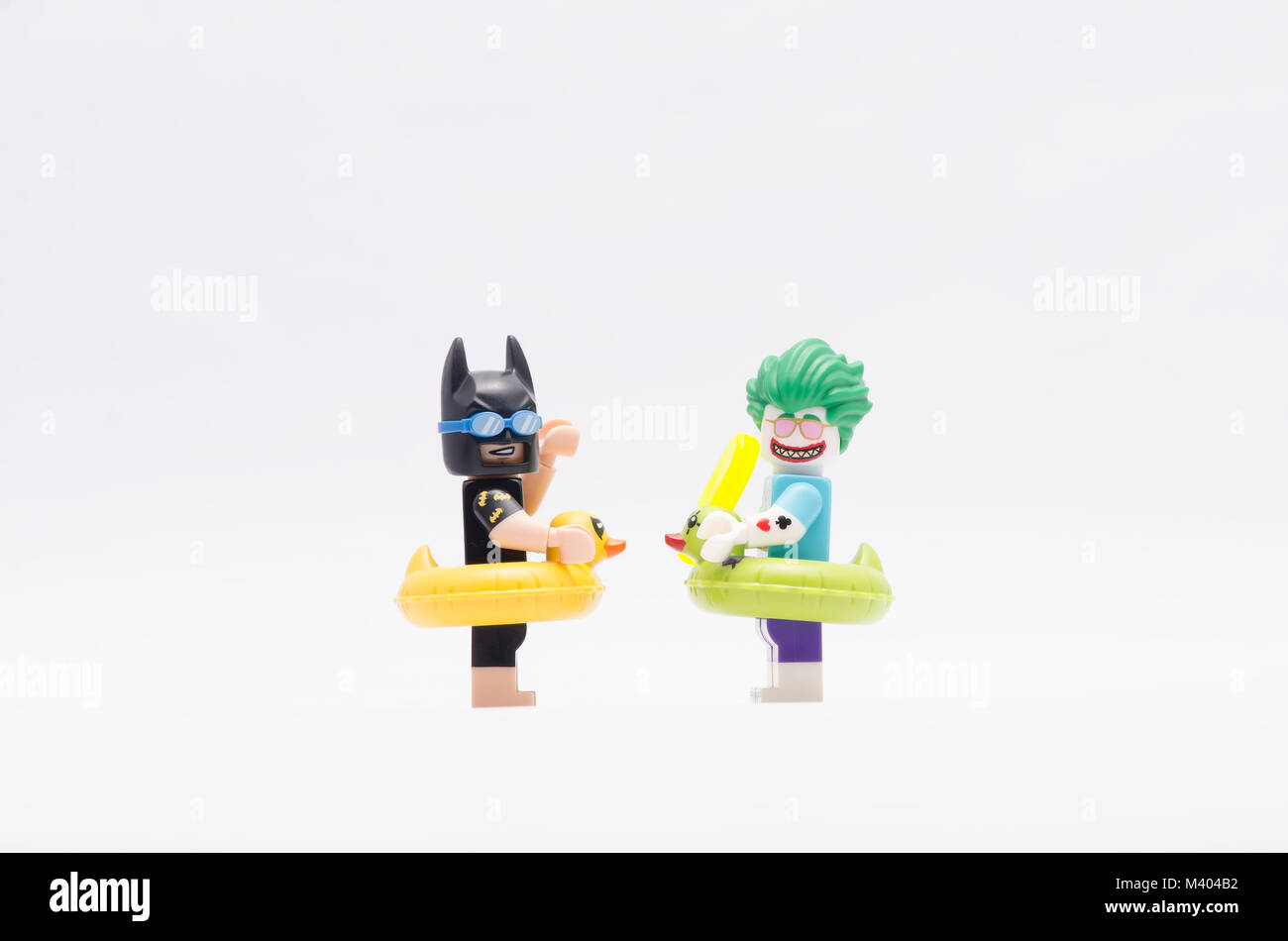 Lego Vacation Batman And Beach Joker Isolated On White Background