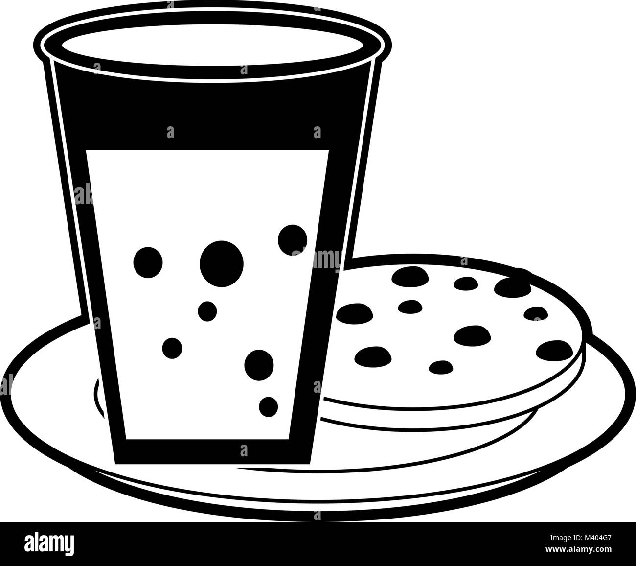 Cookie and milk cup Stock Vector