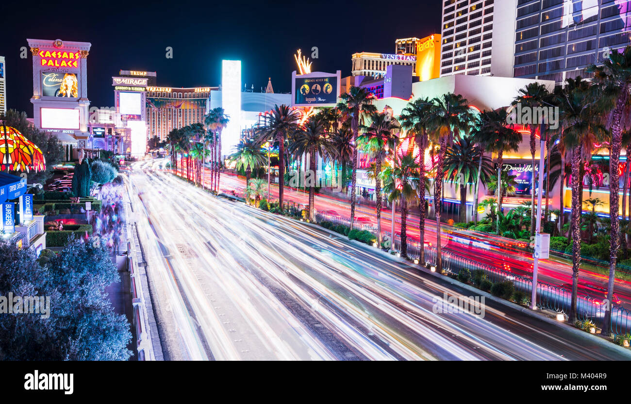 las vegas,nevada,usa. 5-28-17: las vegas skyline  at night. Stock Photo