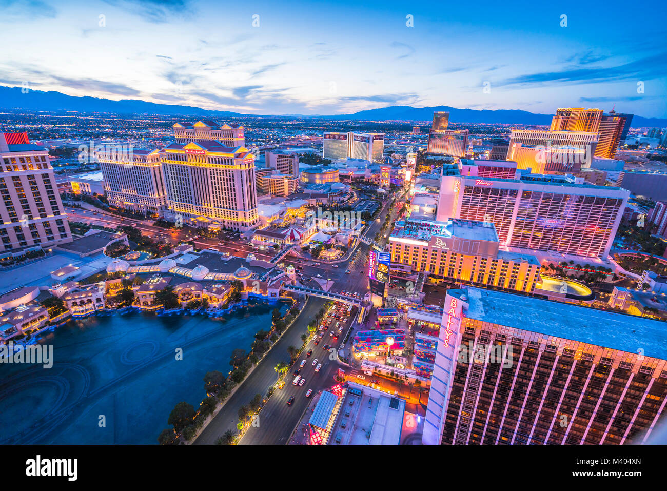 las vegas,nevada,usa. 05-30-17: beautiful las vegas arial view at night. Stock Photo