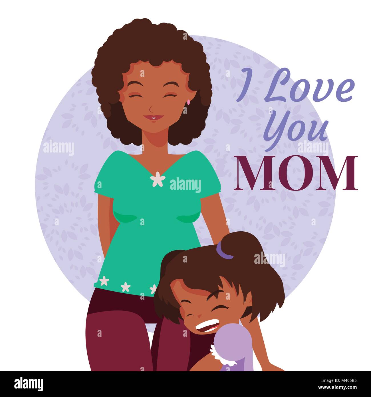 Illustration mother daughter hugging heart hi-res stock photography and ...