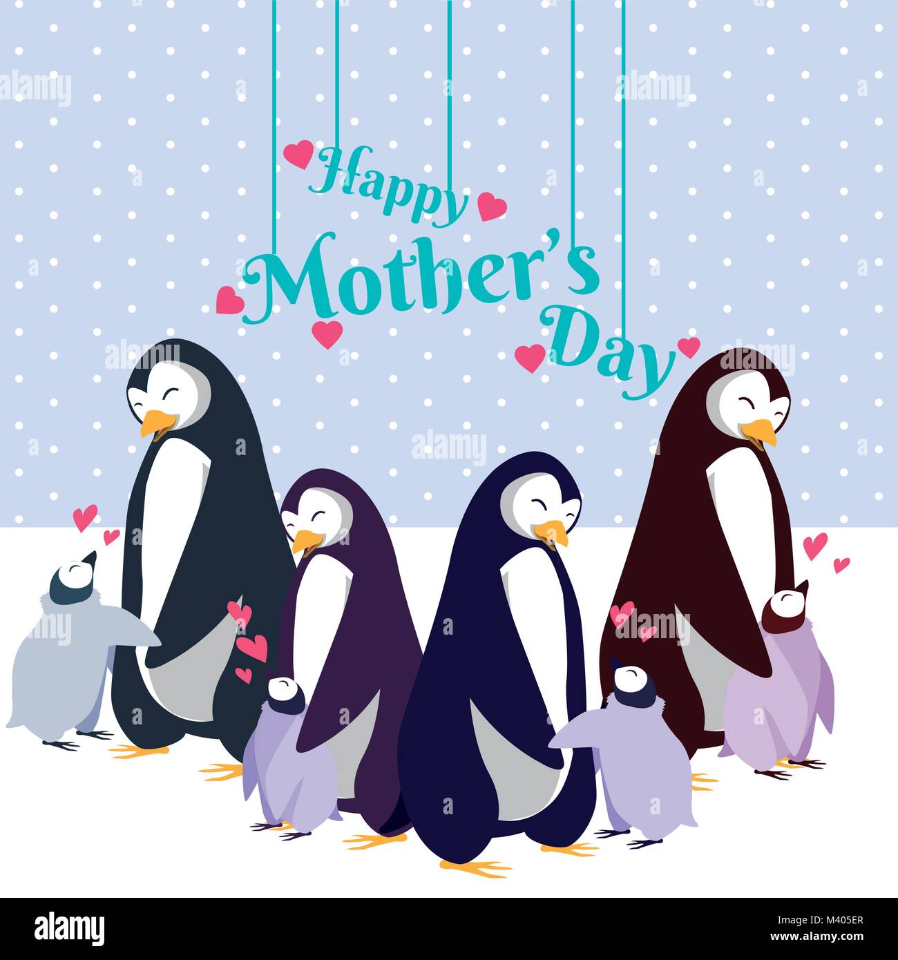 family-of-penguins-stock-vector-images-alamy
