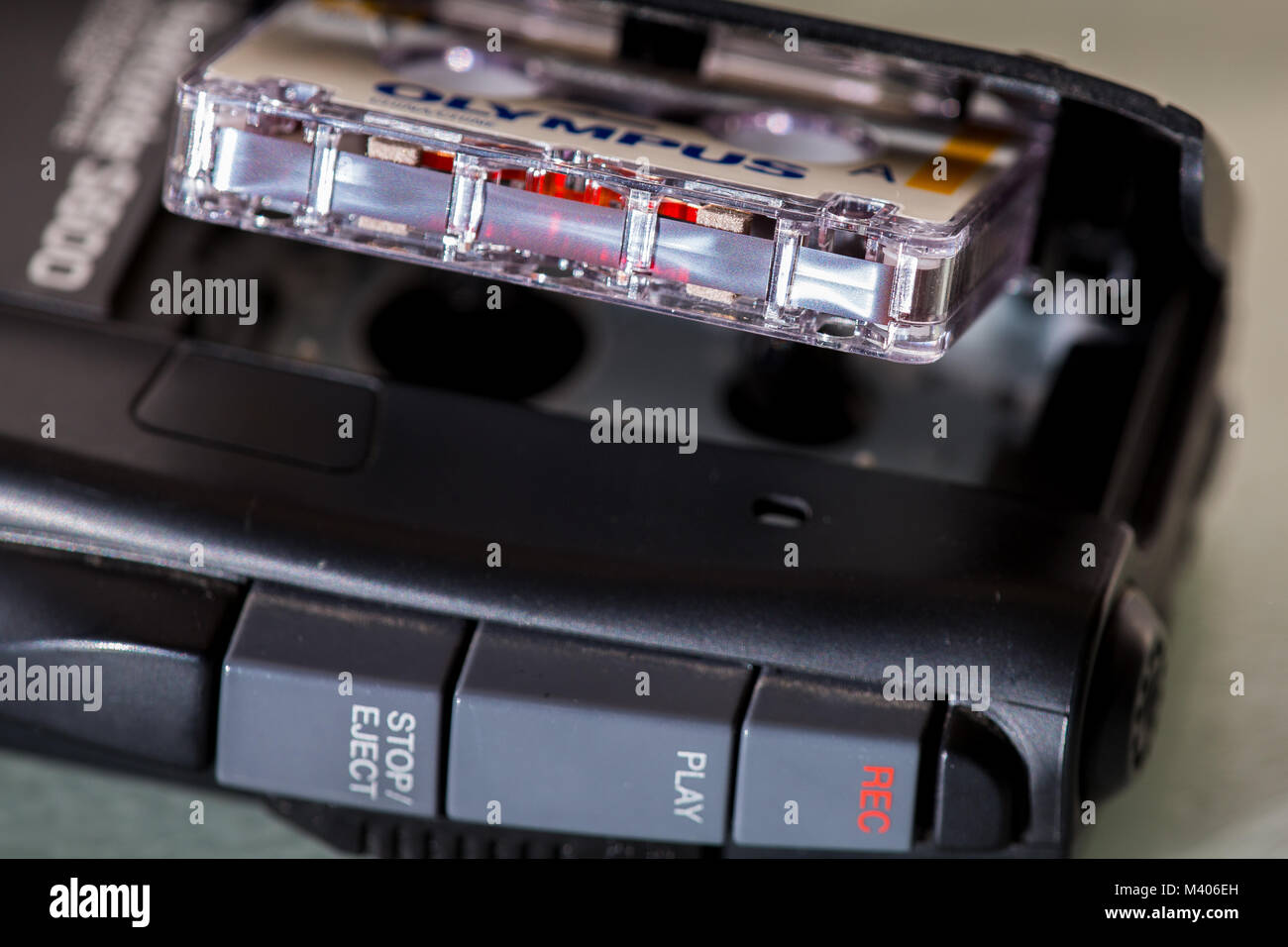 Olympus Pearlcorder s600 Microcassette Recorder and Microcassette Stock Photo