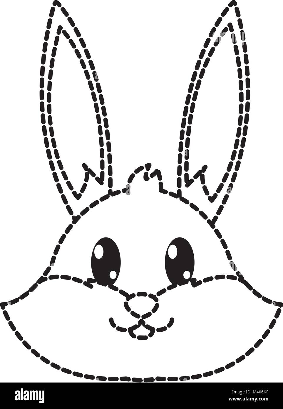 dotted shape rabbit head cute animal character Stock Vector Image & Art ...