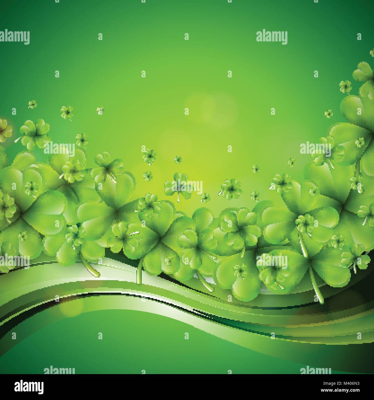 Saint Patricks Day Background Design with Green Clovers Leaf. Irish Lucky  Holiday Vector Illustration for Greeting Card, Party Invitation or Promo  Banner Stock Vector Image \u0026 Art - Alamy, image size:1300x1390