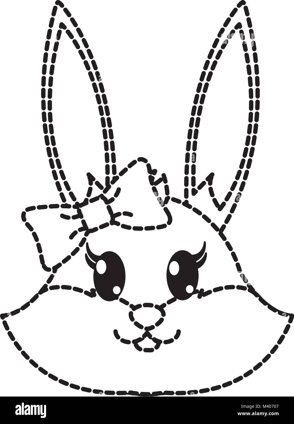 dotted shape female rabbit head cute animal Stock Vector Image & Art ...