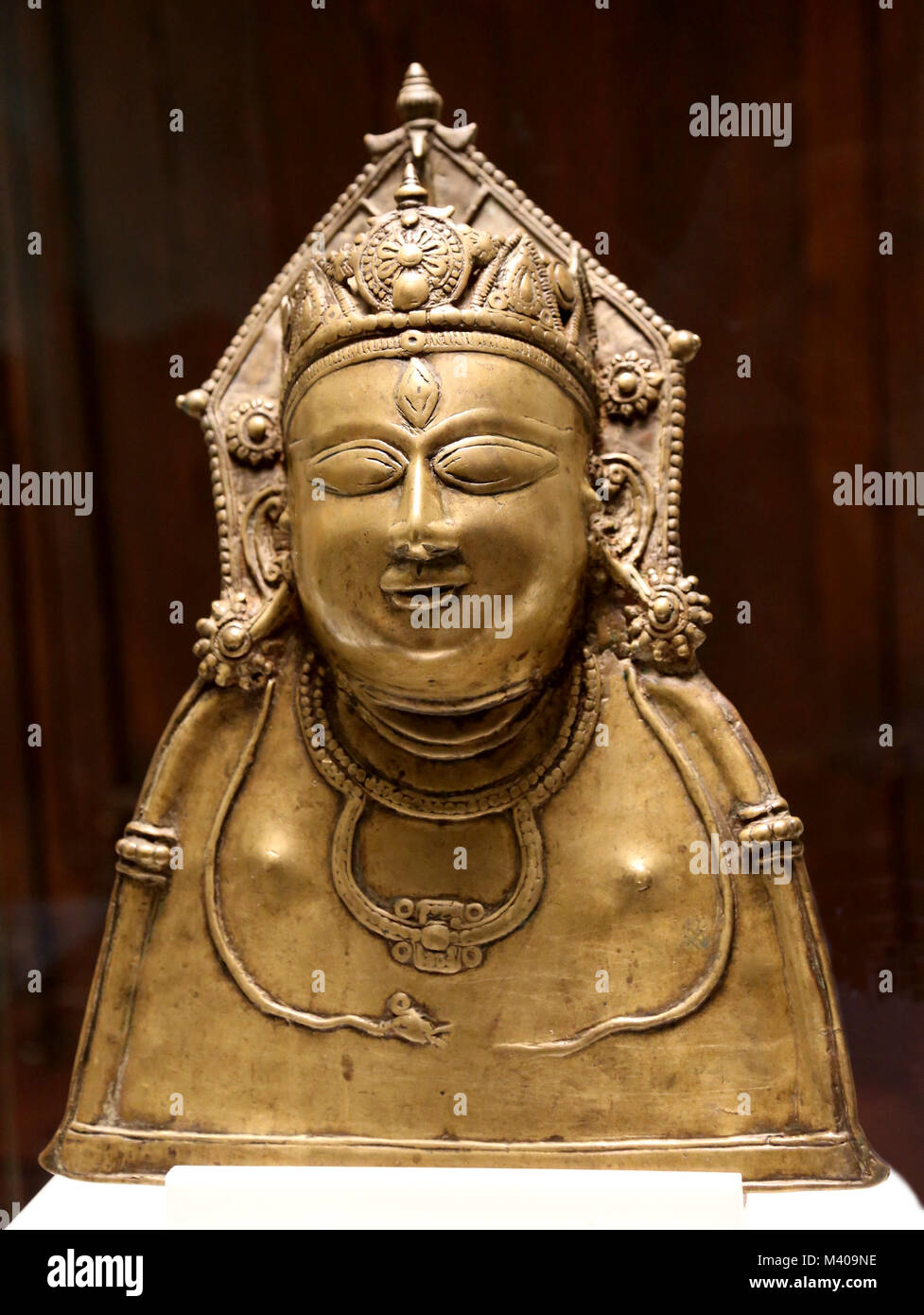 Hindu God Siva (Shiva). Valley of Kullu, Himachal Pradesh, India. 13th -14th Century AD. Cast brass to the lost wax. Stock Photo