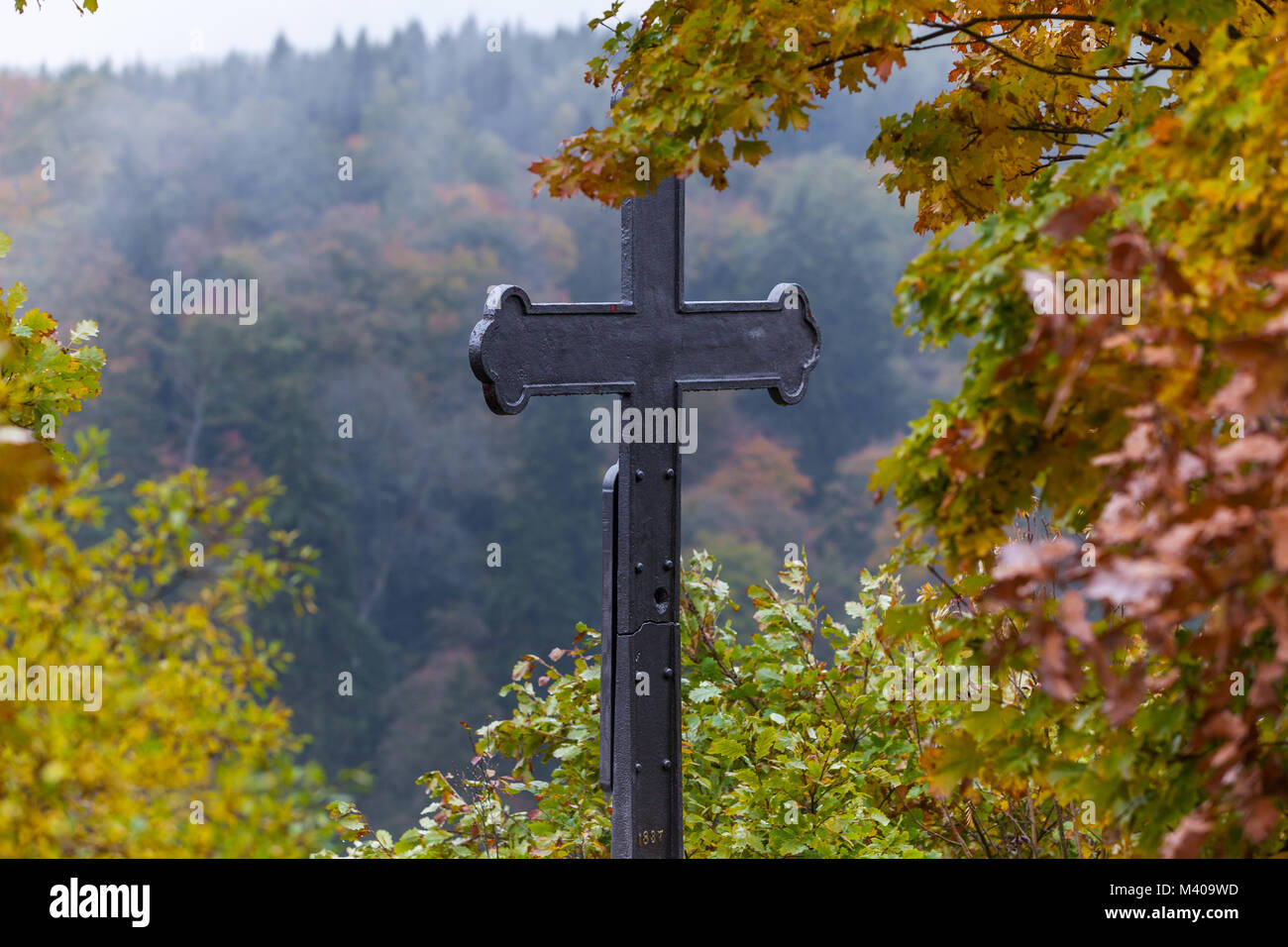 Herbstimpressionen aus dem Selketal im Harz Mägdetrappe Stock Photo