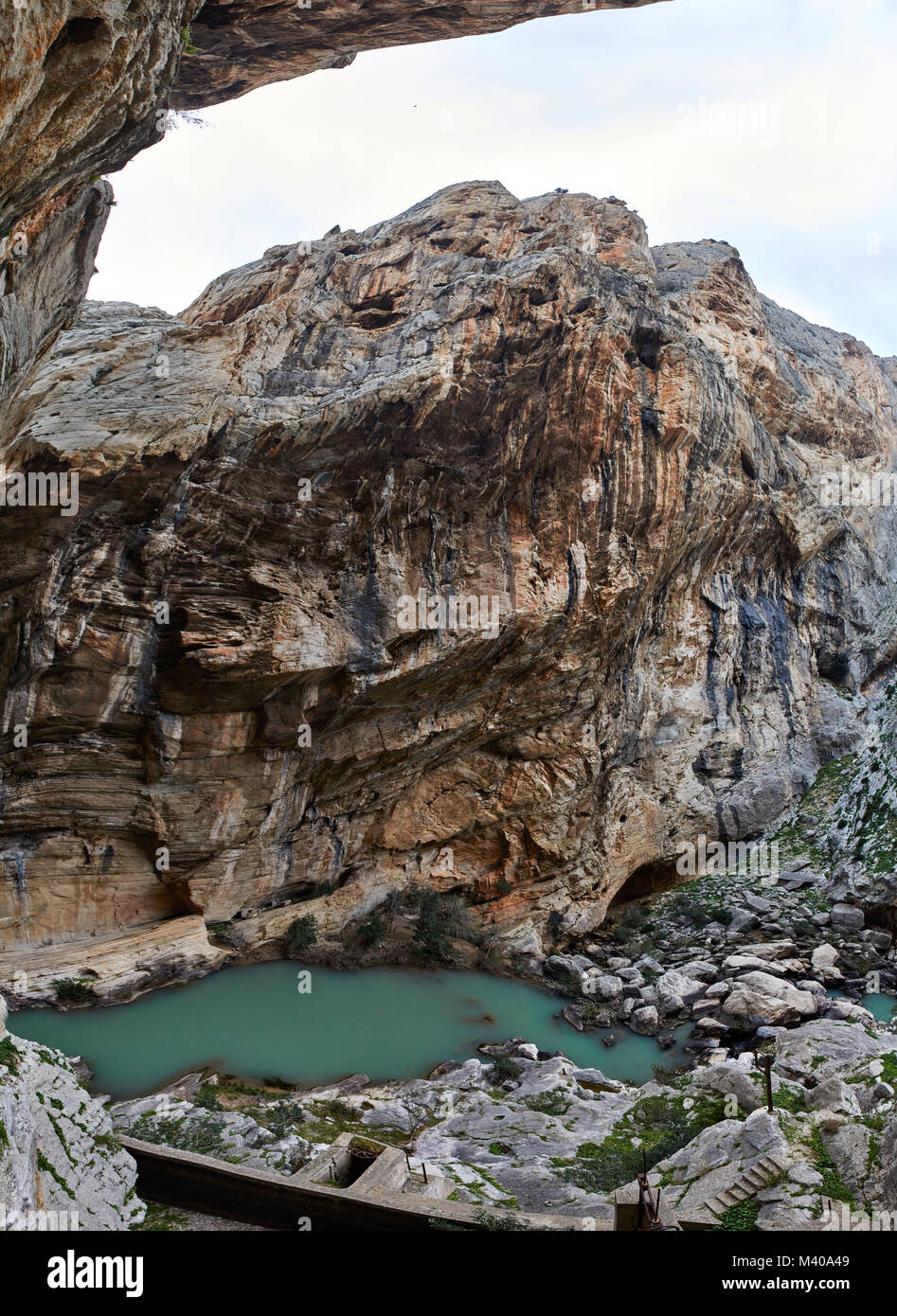 Walking the famous Caminito del Rey in Spain Stock Photo