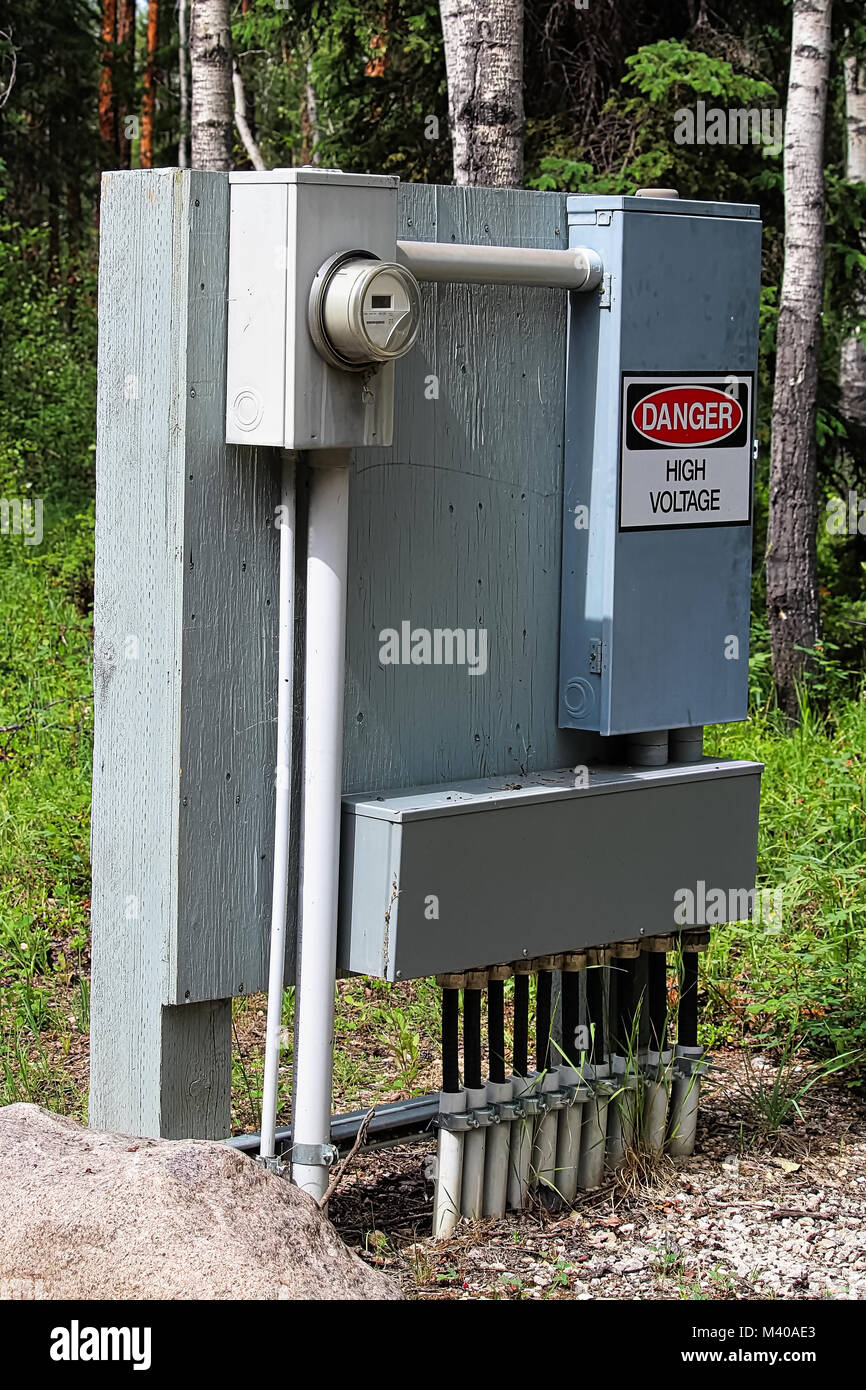 A large electrical box at a campground Stock Photo Alamy